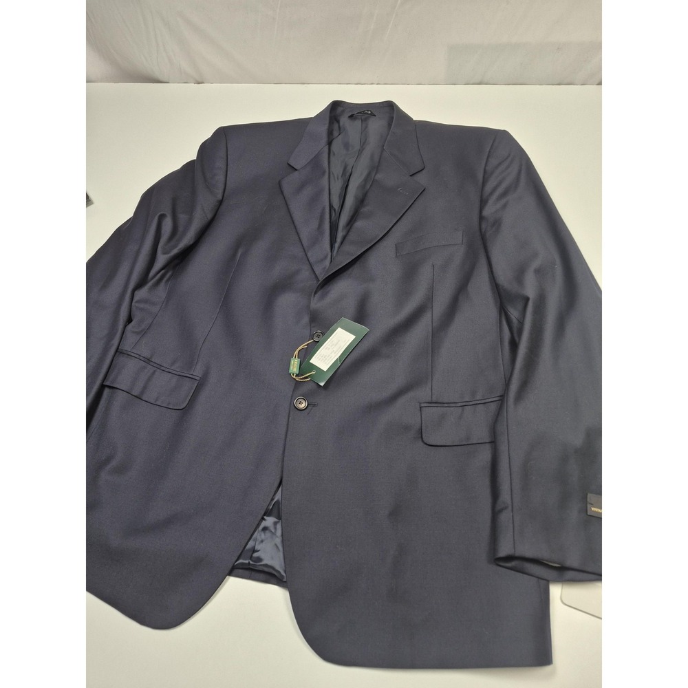 Zanieri Suit Jacket Mens 50 Long Navy Wool Super 110s 2 Button Italy NWT